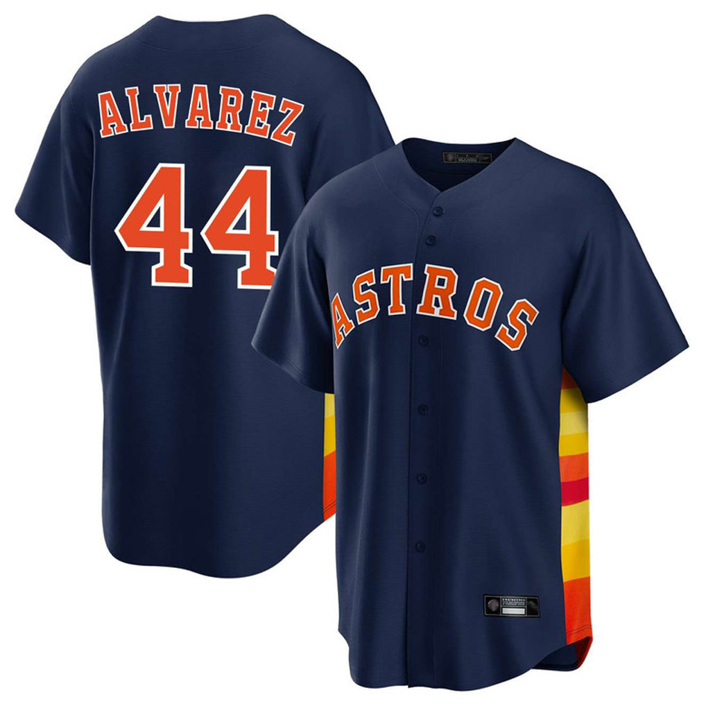 Pouc H.Astros #44 Yordan Alvarez Player Navy Home Game Stitched Jerseys