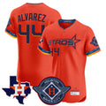 Pouc H.Astros #44 Yordan Alvarez Player Orange City Connect Texas Patch Vapor Premier Limited Elite Home Stitched Jerseys