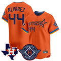 Pouc H.Astros #44 Yordan Alvarez Player Orange City Connect Texas Patch Vapor Premier Limited Home Stitched Jerseys