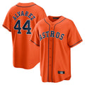 Pouc H.Astros #44 Yordan Alvarez Player Orange Home Game Stitched Jerseys