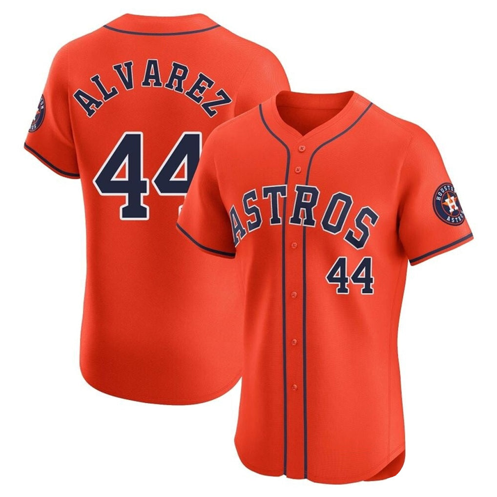 Pouc H.Astros #44 Yordan Alvarez Player Orange Home Limited Elite Stitched Jerseys
