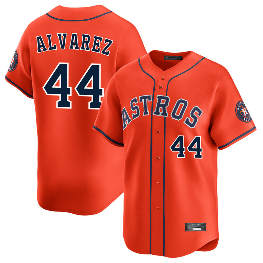 Pouc H.Astros #44 Yordan Alvarez Player Orange Home Limited Stitched Jerseys