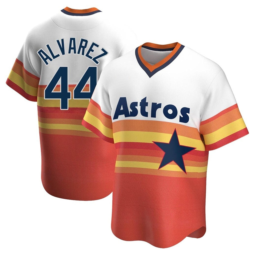 Pouc H.Astros #44 Yordan Alvarez Player Rainbow Cooperstown Collection T-shirt Stitched Jerseys