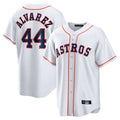 Pouc H.Astros #44 Yordan Alvarez Player White Home Game Stitched Jerseys