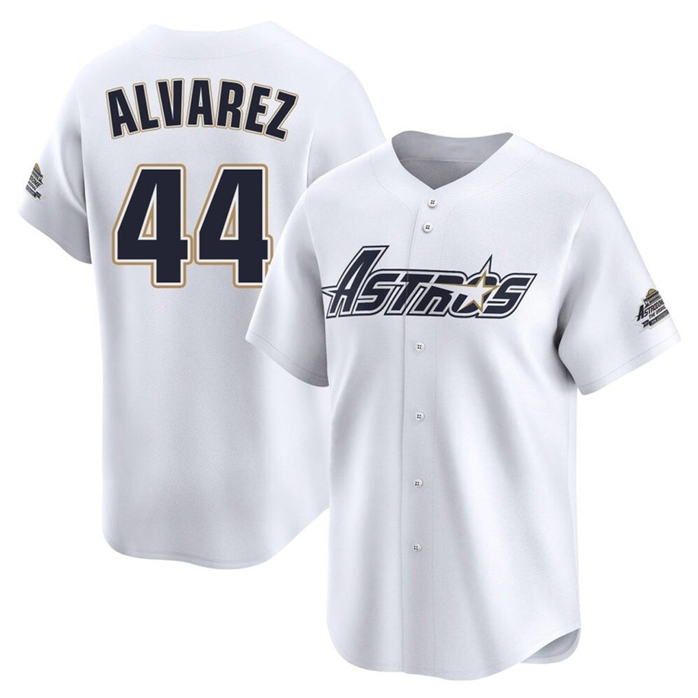 Pouc H.Astros #44 Yordan Alvarez Player White Throwback Cooperstown Collection Limited Stitched Jerseys