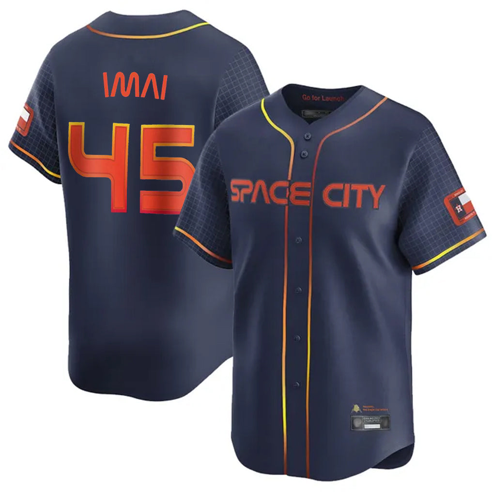 Pouc H.Astros #45 Tatsuya Imai Player Navy City Connect Home Limited Stitched Jerseys