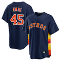 Pouc H.Astros #45 Tatsuya Imai Player Navy Home Game Stitched Jerseys