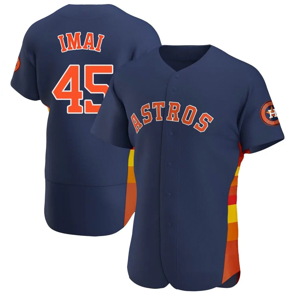 Pouc H.Astros #45 Tatsuya Imai Player Navy Home Limited Elite Stitched Jerseys