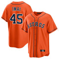 Pouc H.Astros #45 Tatsuya Imai Player Orange Home Game Stitched Jerseys
