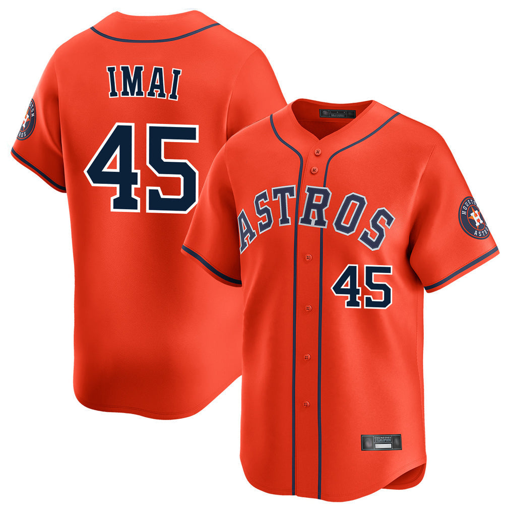 Pouc H.Astros #45 Tatsuya Imai Player Orange Home Limited Stitched Jerseys