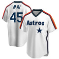 Pouc H.Astros #45 Tatsuya Imai Player White Cooperstown Collection T-shirt Stitched Jerseys