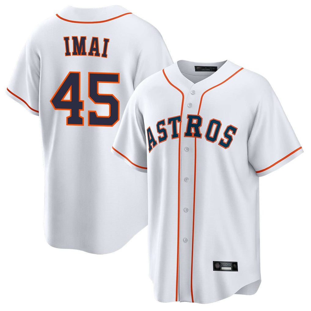 Pouc H.Astros #45 Tatsuya Imai Player White Home Game Stitched Jerseys