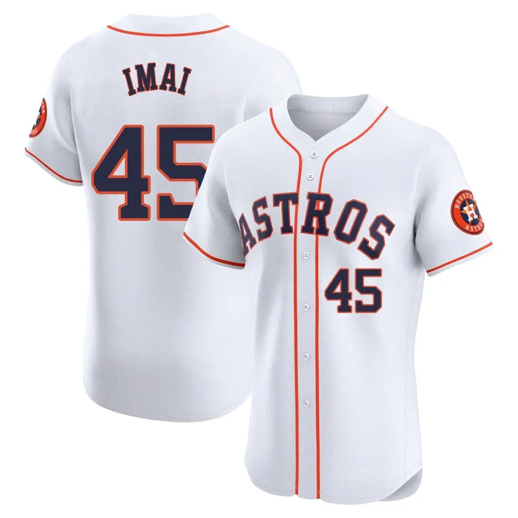 Pouc H.Astros #45 Tatsuya Imai Player White Limited Elite Home Stitched Jerseys