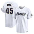 Pouc H.Astros #45 Tatsuya Imai Player White Throwback Cooperstown Collection Limited Stitched Jerseys
