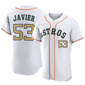 Pouc H.Astros #53 Cristian Javier Player Gold Collection Limited Elite Home Stitched Jerseys