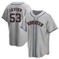 Pouc H.Astros #53 Cristian Javier Player Gray Home Game Stitched Jerseys