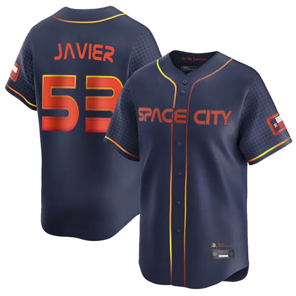 Pouc H.Astros #53 Cristian Javier Player Navy City Connect Home Limited Stitched Jerseys