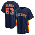 Pouc H.Astros #53 Cristian Javier Player Navy Home Game Stitched Jerseys