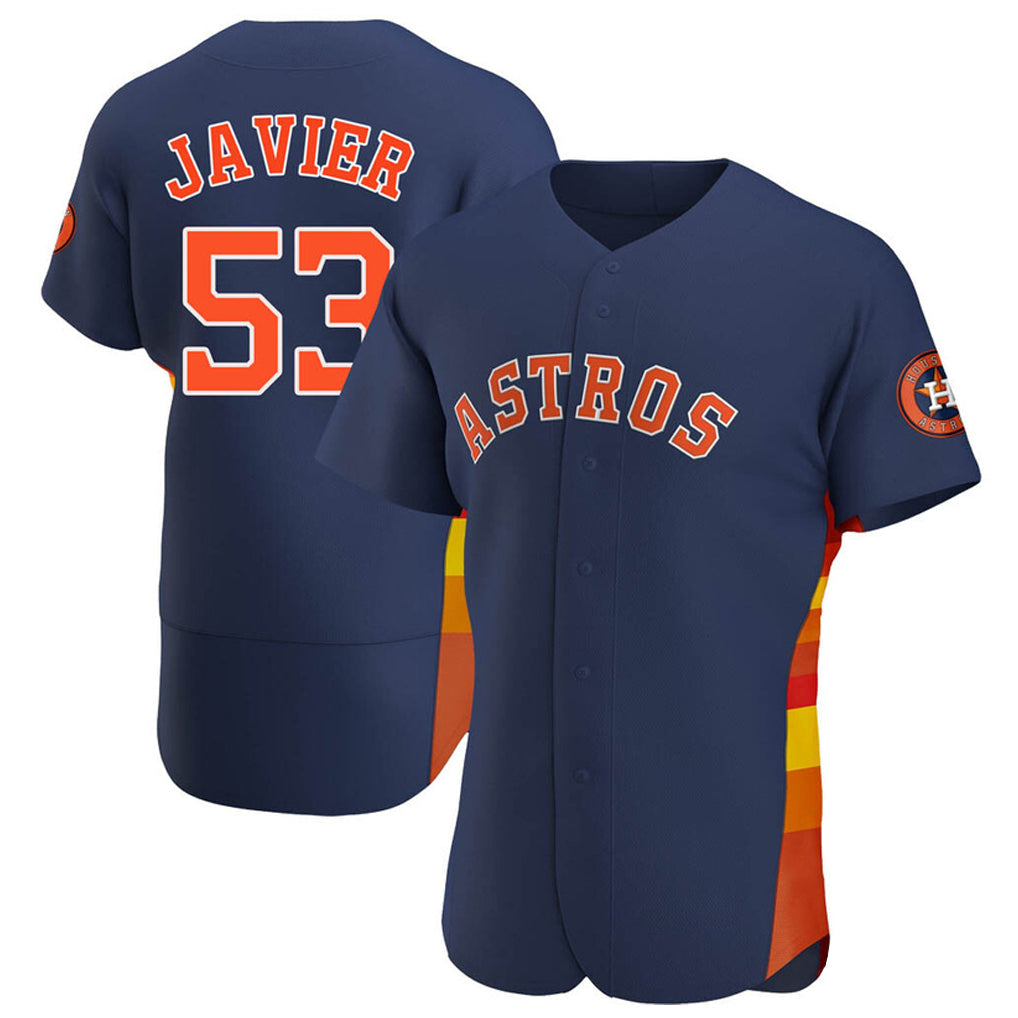 Pouc H.Astros #53 Cristian Javier Player Navy Home Limited Elite Stitched Jerseys
