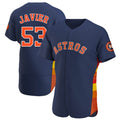 Pouc H.Astros #53 Cristian Javier Player Navy Home Limited Elite Stitched Jerseys