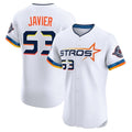 Pouc H.Astros #53 Cristian Javier Player White City Connect Limited Elite Home Stitched Jerseys