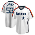 Pouc H.Astros #53 Cristian Javier Player White Cooperstown Collection T-shirt Stitched Jerseys