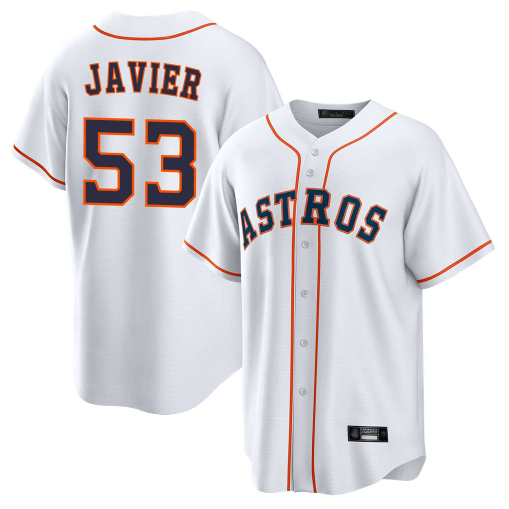 Pouc H.Astros #53 Cristian Javier Player White Home Game Stitched Jerseys