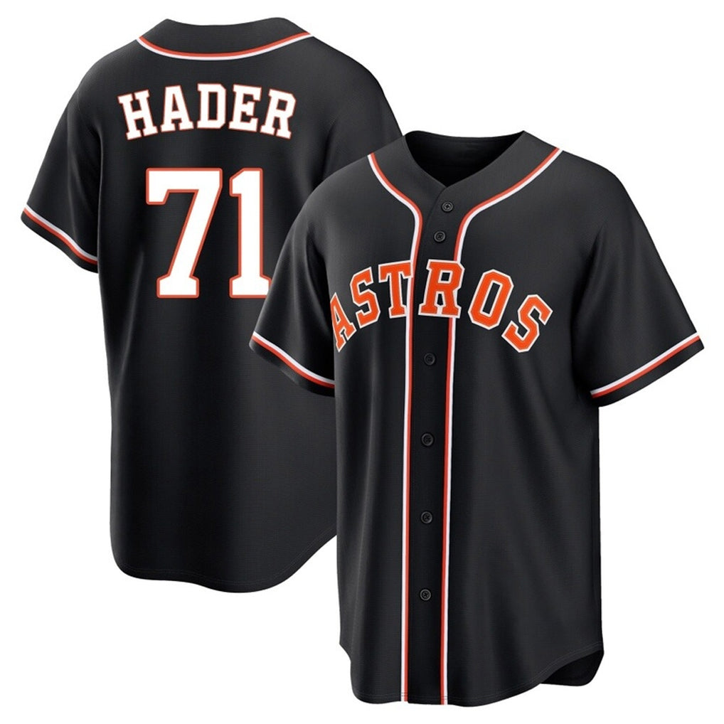 Pouc H.Astros #71 Josh Hader Player Black Fashion Out Home Game Stitched Jerseys