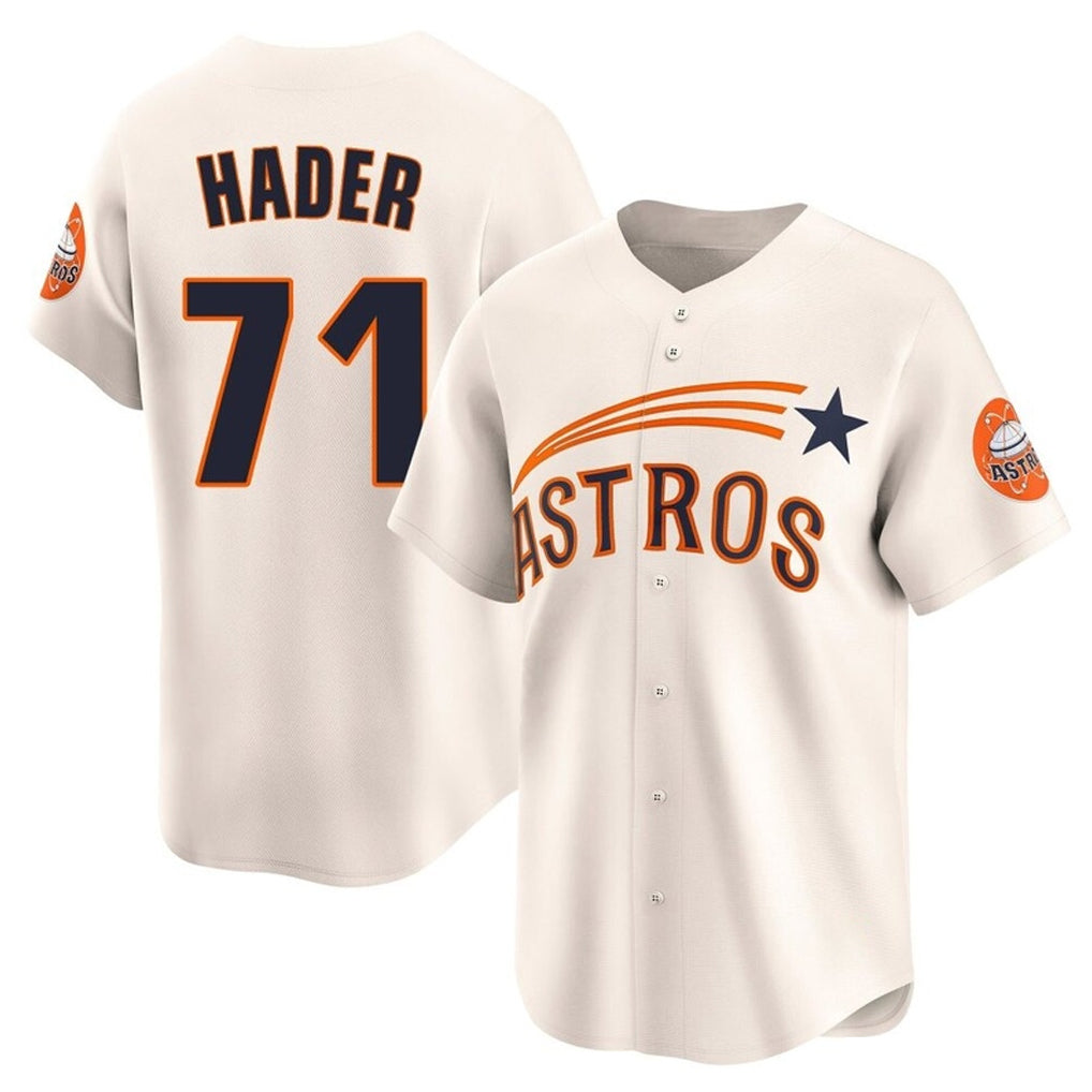 Pouc H.Astros #71 Josh Hader Player Cream Throwback Cooperstown Collection Limited Stitched Jerseys