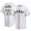 Pouc H.Astros #71 Josh Hader Player Gold Collection Game Home Stitched Jerseys