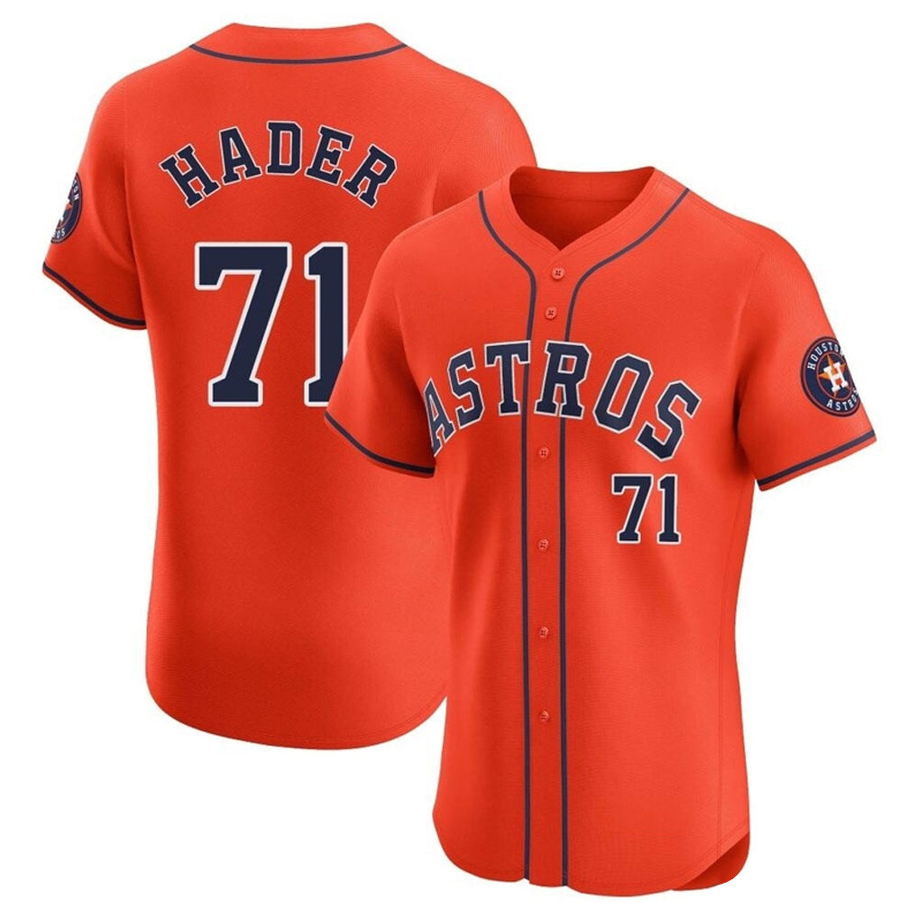Pouc H.Astros #71 Josh Hader Player Orange Home Limited Elite Stitched Jerseys