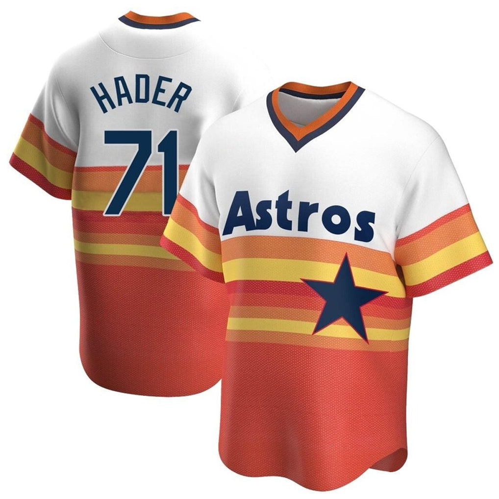 Pouc H.Astros #71 Josh Hader Player Rainbow Cooperstown Collection T-shirt Stitched Jerseys