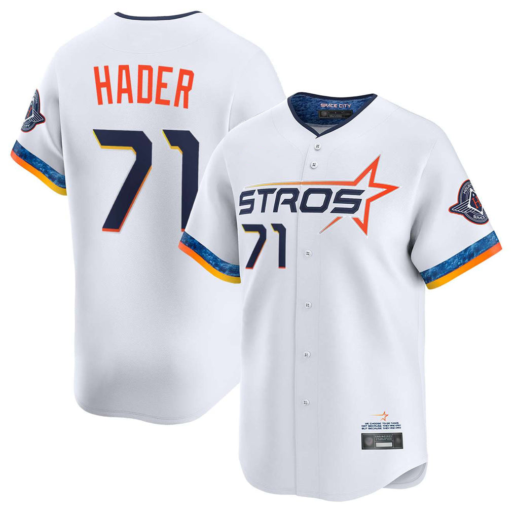 Pouc H.Astros #71 Josh Hader Player White City Connect Limited Home Stitched Jerseys