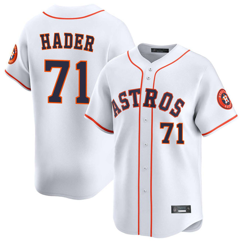 Pouc H.Astros #71 Josh Hader Player White Home Limited Stitched Jerseys