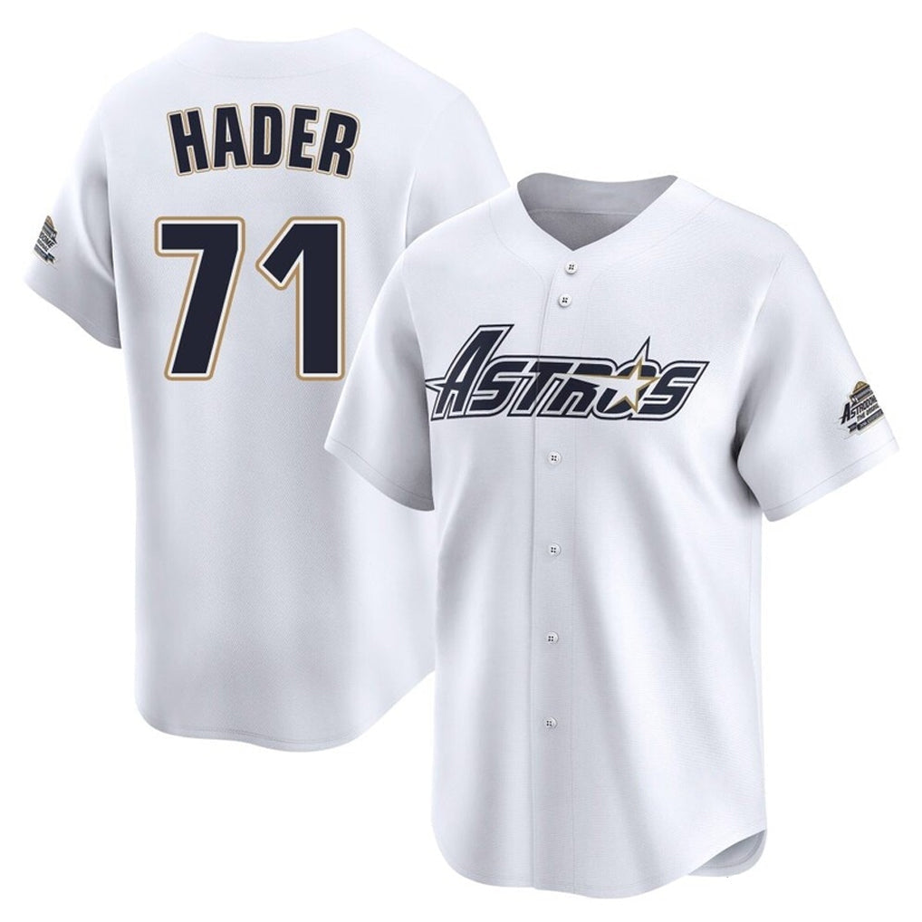Pouc H.Astros #71 Josh Hader Player White Throwback Cooperstown Collection Limited Stitched Jerseys