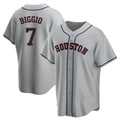 Pouc H.Astros #7 Craig Biggio Player Gray Home Game Stitched Jerseys
