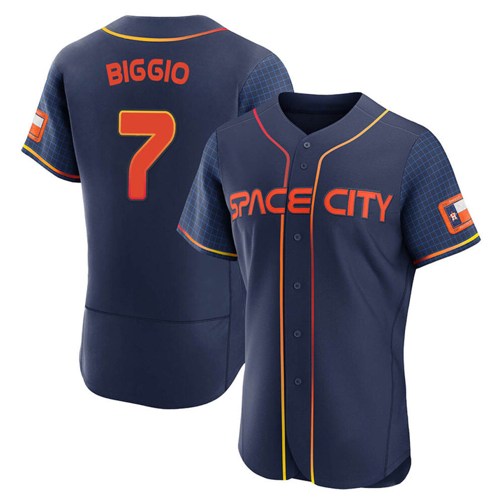 Pouc H.Astros #7 Craig Biggio Player Navy City Connect Limited Elite Home Stitched Jerseys