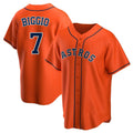 Pouc H.Astros #7 Craig Biggio Player Orange Home Game Stitched Jerseys