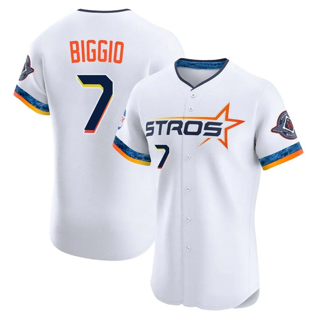 Pouc H.Astros #7 Craig Biggio Player White City Connect Limited Elite Home Stitched Jerseys