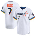 Pouc H.Astros #7 Craig Biggio Player White City Connect Limited Home Stitched Jerseys