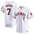Pouc H.Astros #7 Craig Biggio Player White Home Limited Stitched Jerseys