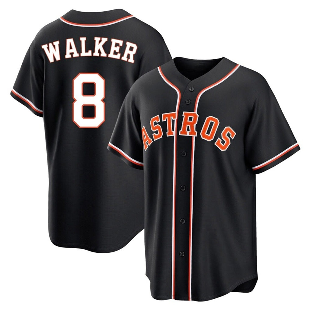 Pouc H.Astros #8 Christian Walker Player Black Fashion Out Home Game Stitched Jerseys