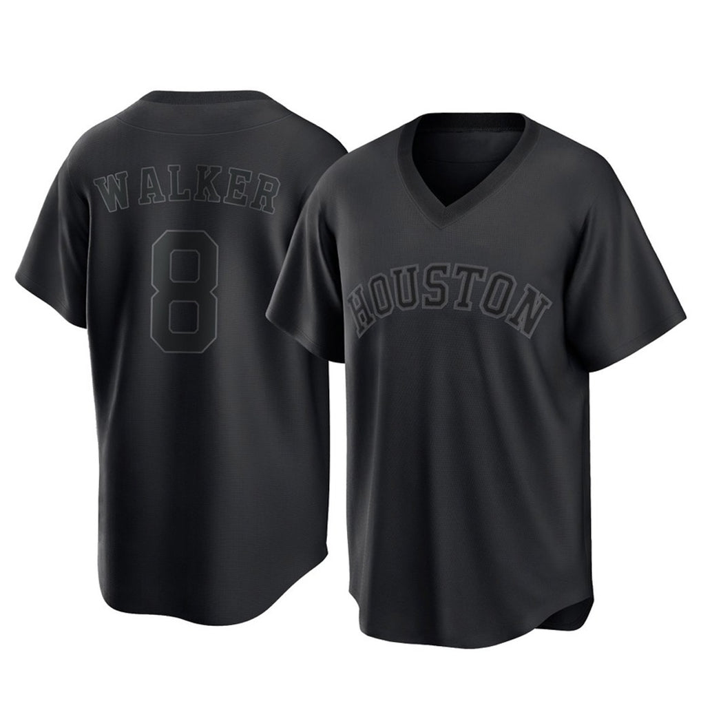 Pouc H.Astros #8 Christian Walker Player Black Fashion T-shirt Home Game Stitched Jerseys