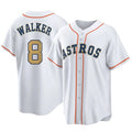 Pouc H.Astros #8 Christian Walker Player Gold Collection Game Home Stitched Jerseys