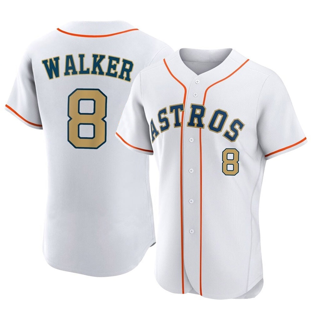 Pouc H.Astros #8 Christian Walker Player Gold Collection Limited Elite Home Stitched Jerseys