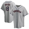 Pouc H.Astros #8 Christian Walker Player Gray Home Game Stitched Jerseys