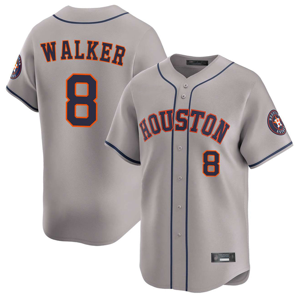 Pouc H.Astros #8 Christian Walker Player Gray Home Limited Stitched Jerseys