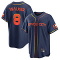 Pouc H.Astros #8 Christian Walker Player Navy City Connect Home Game Stitched Jerseys