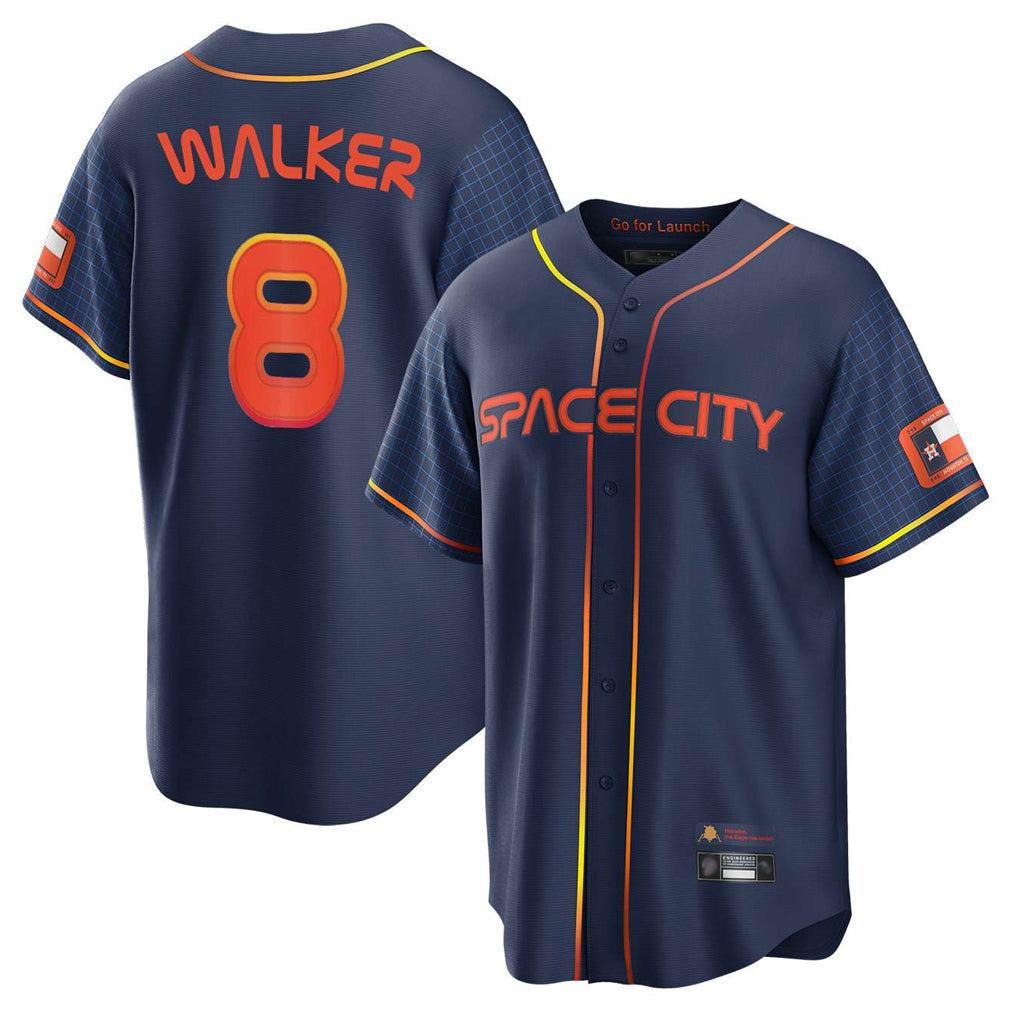 Pouc H.Astros #8 Christian Walker Player Navy City Connect Home Game Stitched Jerseys