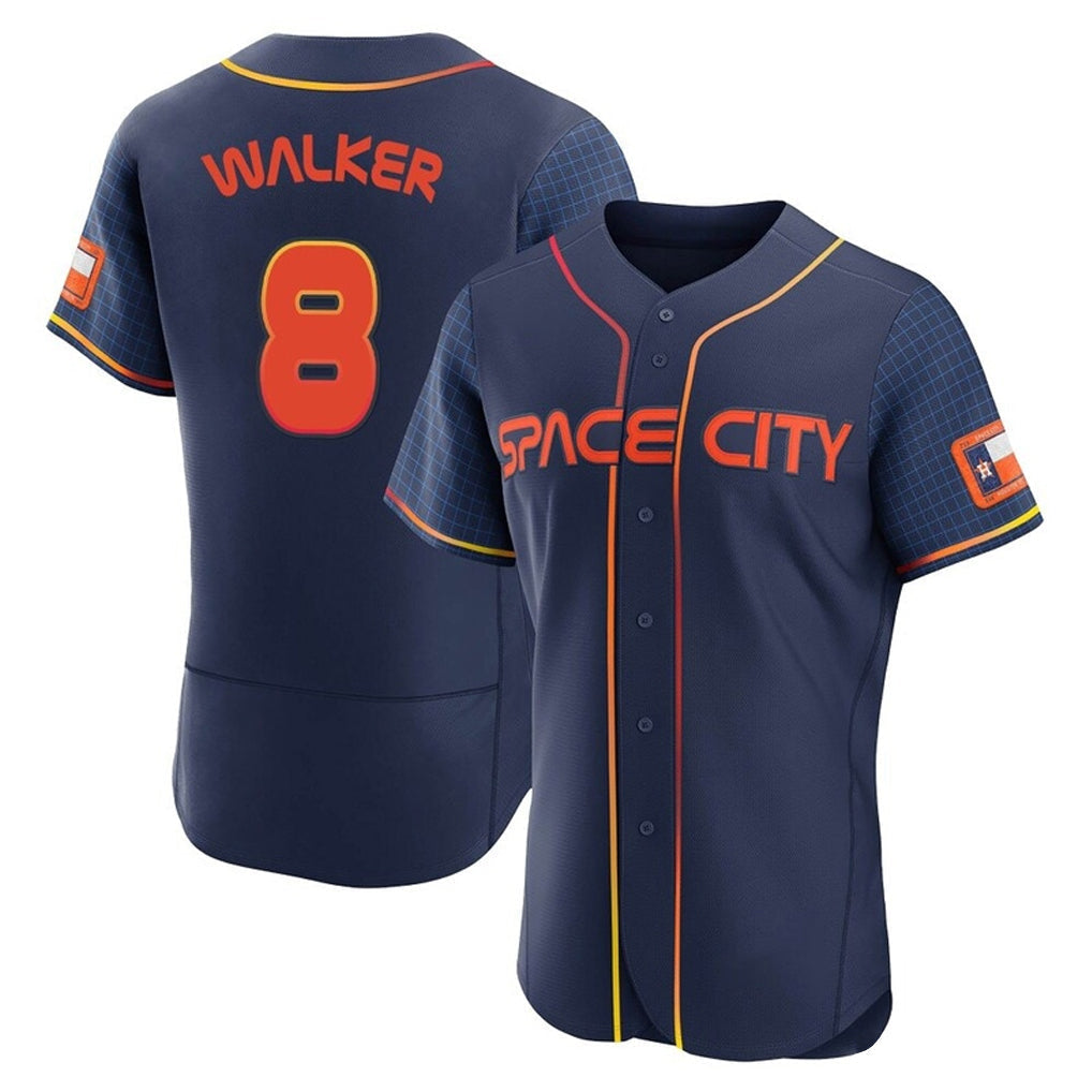 Pouc H.Astros #8 Christian Walker Player Navy City Connect Limited Elite Home Stitched Jerseys